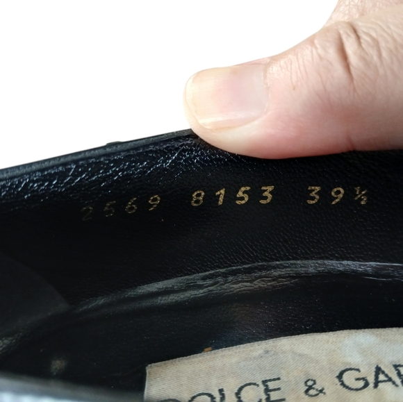 Dolce & Gabanna Fur Top Heel Logo Loafers Womans size 9 / 39 & 1/2 Black - Picture 8 of 12